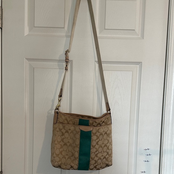 Coach Handbags - Y2k Coach Signature stripe file Crossbody Bag F28502